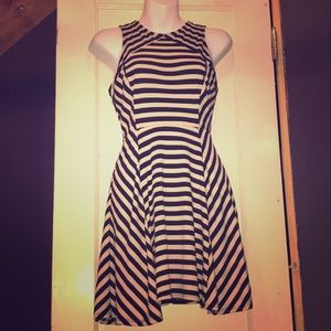 Striped fit and flare skater dress.  Size Small.